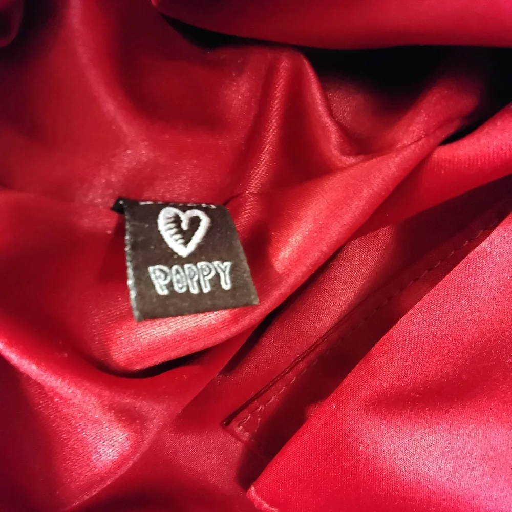 Coach Poppy Secret Admirer Signature Tan and Red Patent Leather Bag. - Picture 6 of 9